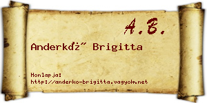 Anderkó Brigitta névjegykártya