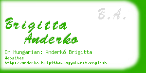 brigitta anderko business card
